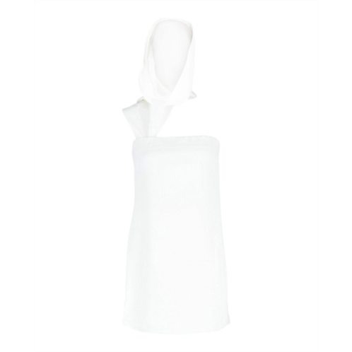 Salvatore Ferragamo white hooded mini dress