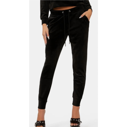 Juicy Couture velour embelished jogger in black