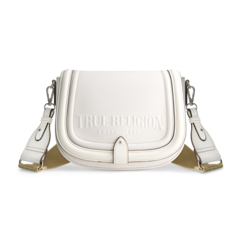 True Religion distressed logo denim saddle bag