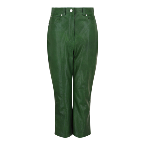 Salvatore Ferragamo cropped leather straight-leg pants