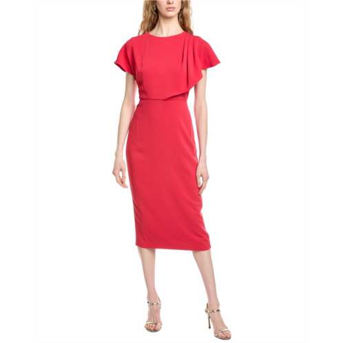 Badgley Mischka side drape cape cocktail dress