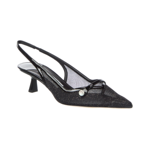 Jimmy Choo amita 45 glitter mesh & patent slingback pump