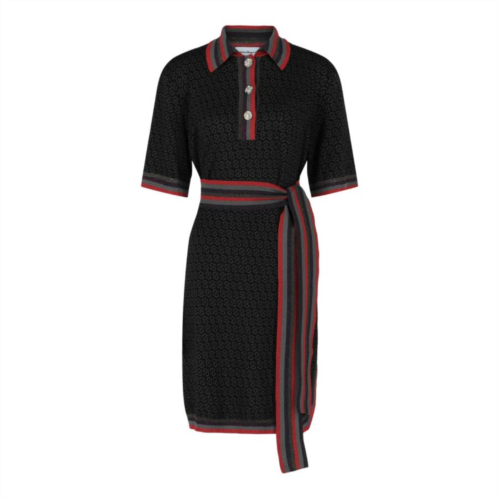 Salvatore Ferragamo Ferragamo gancio quarter-button jacquard dress