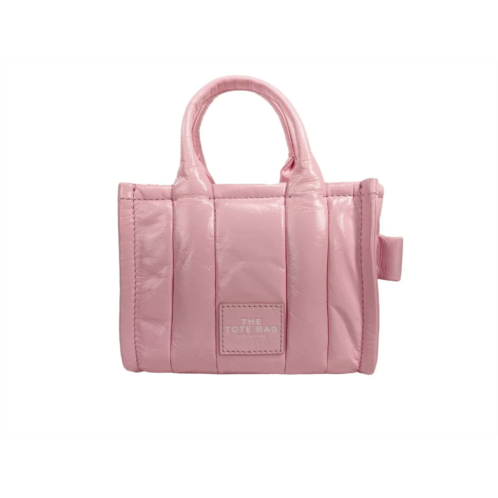 Marc Jacobs the shiny crinkle micro tote bubblegum leather womens crossbody