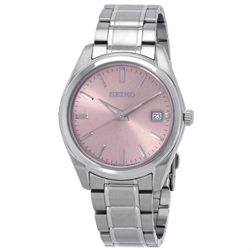 Seiko Quartz Pink Dial Mens Watch