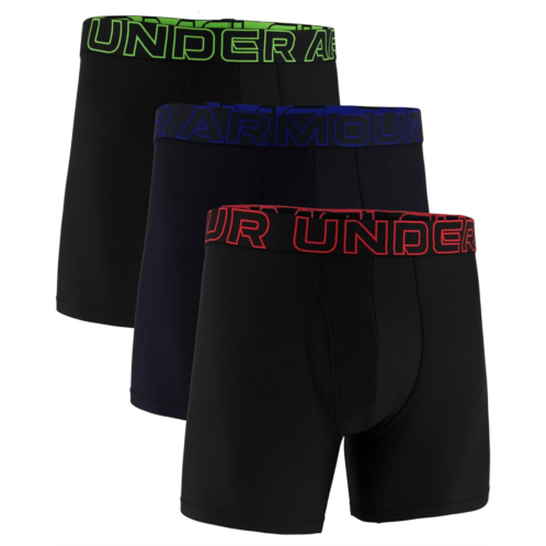 Mens Under Armour 3-Pack Performance Tech Solid 6 Boxer Briefs
