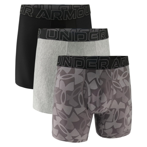 Mens Under Armour 3-pack Performance Tech Print 6” Boxer Briefs
