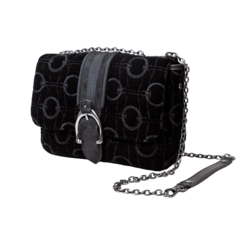 Longchamp amazone black velour womens crossbody bag l1357674001