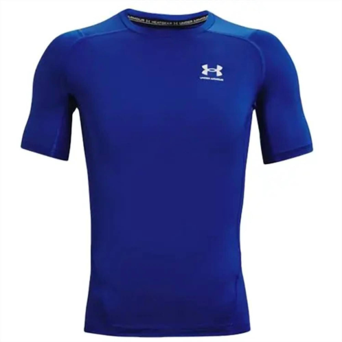 UNDER ARMOUR mens heatgear short sleeve compression shirt in royal blue