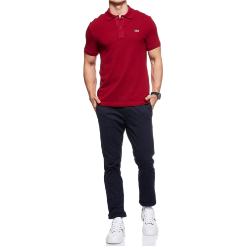 LACOSTE short sleeve classic pique polo shirt in bordeaux