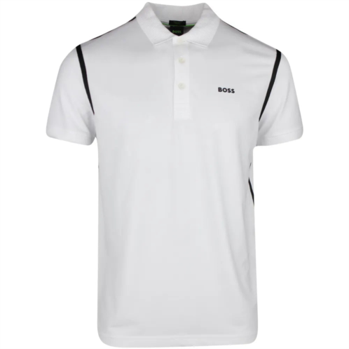 Hugo Boss mens paddy tape stretch polo white