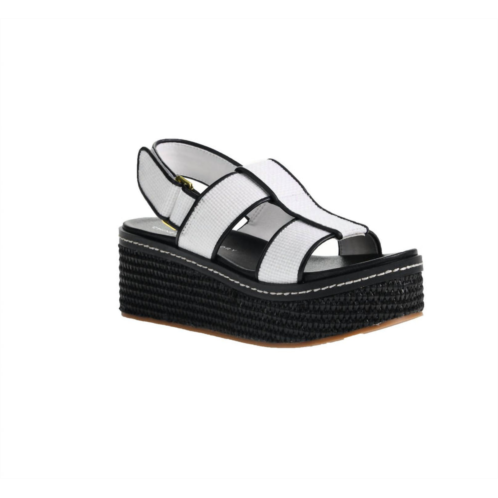 CHINESE LAUNDRY women swell raffia platform sandal in white