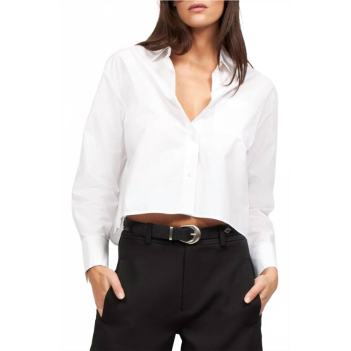 Equipment rayne collared long sleeve blouse in white