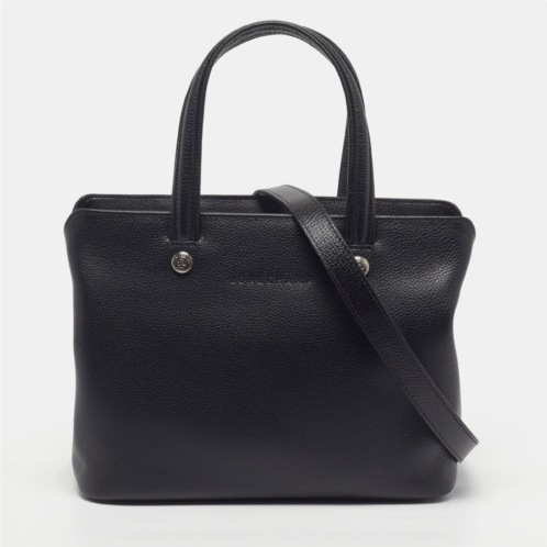 Longchamp le foulonne black leather satchel