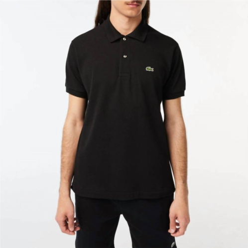 LACOSTE original petit pique cotton polo in black