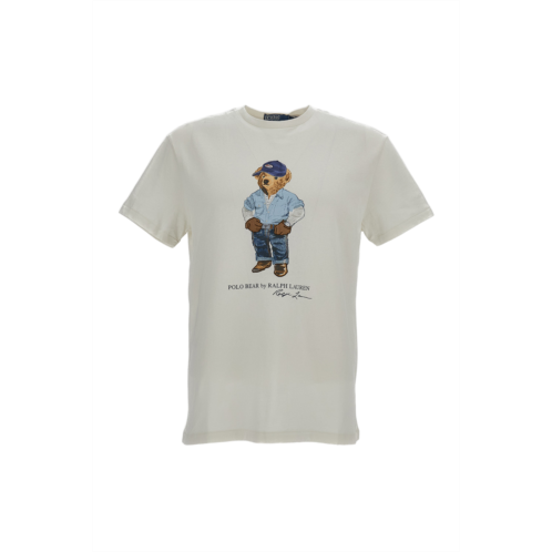 POLO RALPH LAUREN white printed cotton t-shirt