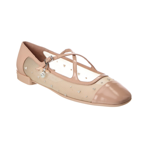 Jimmy Choo eleri mesh & leather ballerina flat