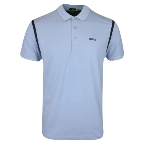 Hugo Boss mens paddy tape short sleeve polo shirt pastel blue