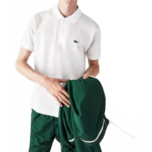 LACOSTE mens short sleeve classic pique polo shirt in white