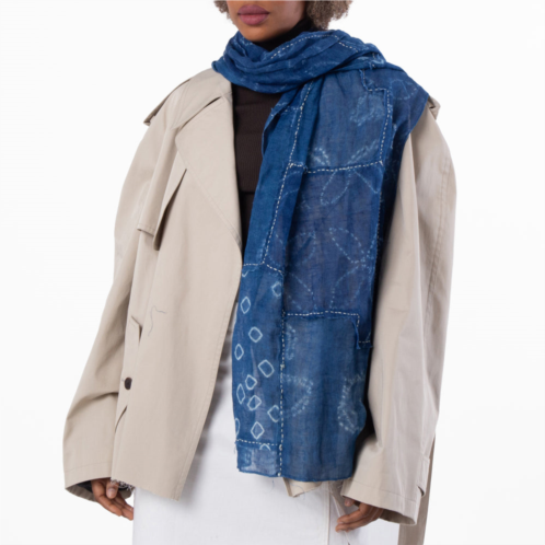 Polo Ralph Lauren womens indigo patchwork linen scarf