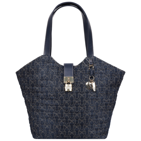 True Religion horseshoe denim charm tote