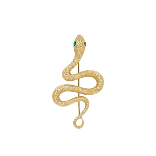 Fossil womens gold-tone stainless steel snake pin brooch