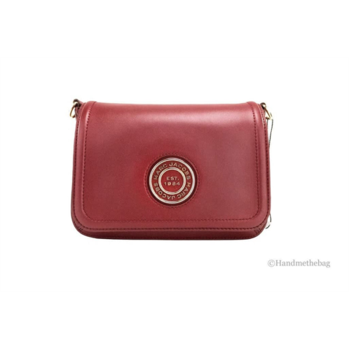 Marc Jacobs medium metal signet syrah smooth leather flap crossbody purse womens bag