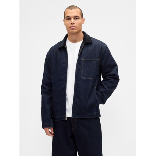 Gap Denim Lined Zip Chore Jacket