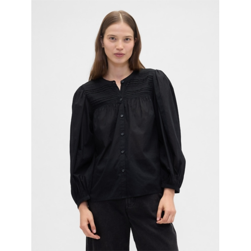 Gap Relaxed Puff Sleeve Lace Top