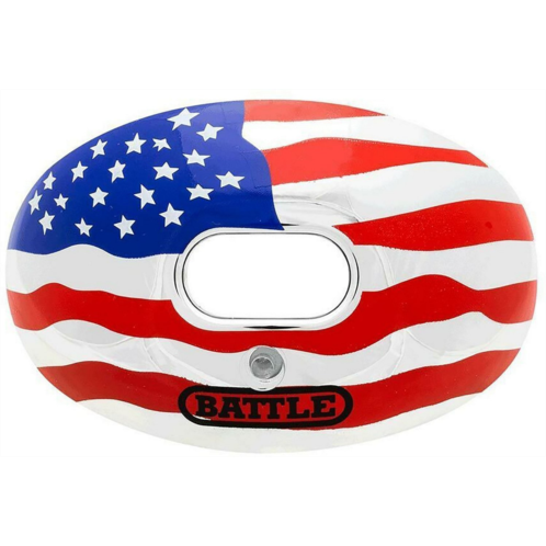 Battle Oxygen Chome American Flag Mouthguard Gold