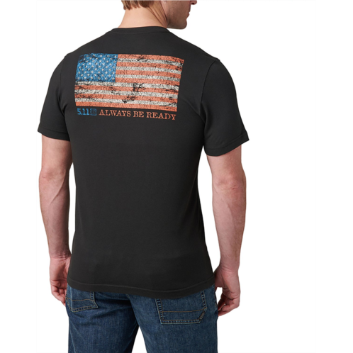 5.11 Tactical Mens American Flag Short Sleeve Shirt Black