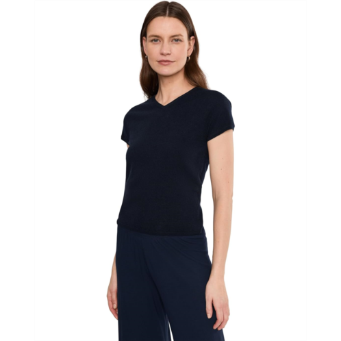 Womens Vince High V-Neck Short Sleeve