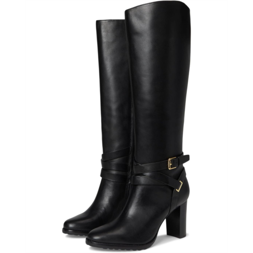 POLO RALPH LAUREN Collins Burnished Leather Tall Boots Heel