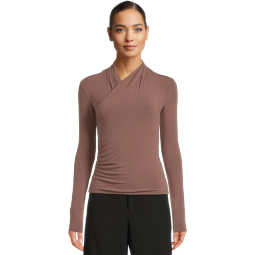 Womens Vince Long Sleeve Fixed Wrap Top