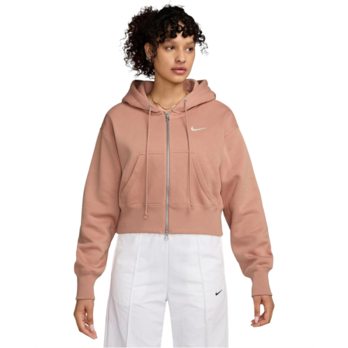 Nike Sportswear Phoenix Fleece Loose Full-Zip Crop Hoodie