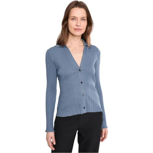 Womens Vince Variegated Rib Polo