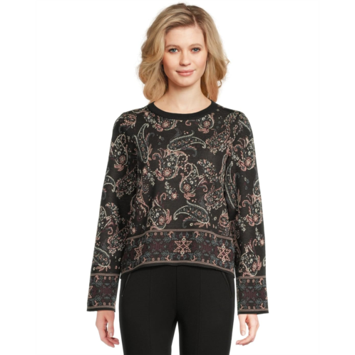 Vince Camuto Festival Paisley Crew Neck Sweater