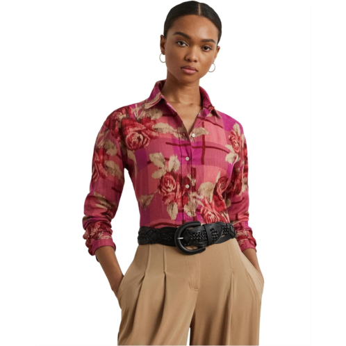 POLO RALPH LAUREN Petite Relaxed Fit Floral Linen Shirt