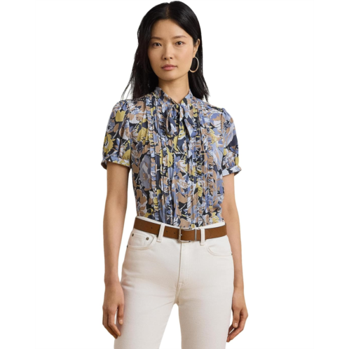 POLO RALPH LAUREN Floral Georgette Puff Sleeve Shirt