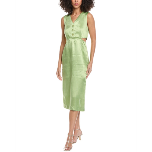 Sandro woven linen-blend dress