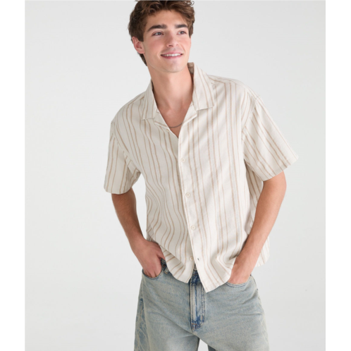 Aeropostale vertical textured stripe boxy shirt