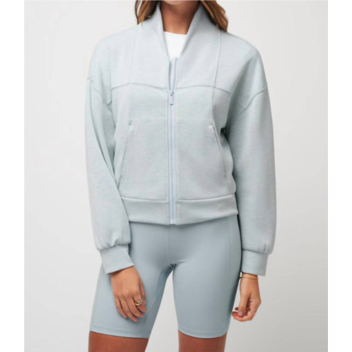 TravisMathew tuscan night skyloft full zip jacket in heather celestial blue