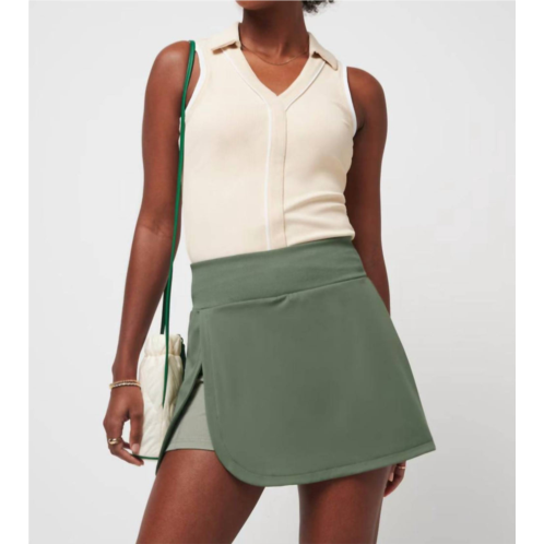 TravisMathew secret plans moveknit skort in agave green