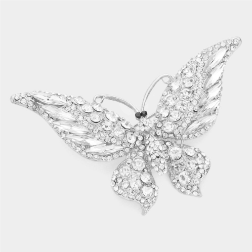 FASHNZFAB glass crystal butterfly pin brooch