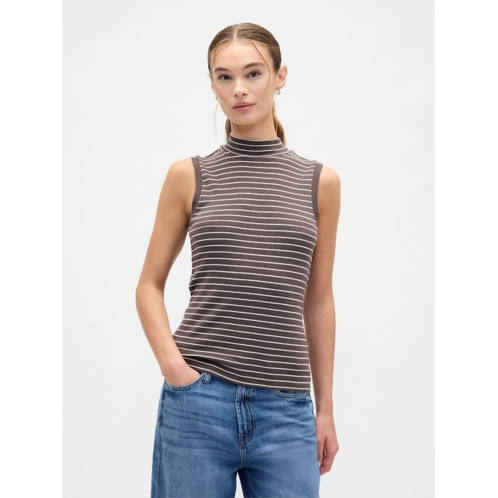 Gap Modern Ribbed Stripe Mockneck Tank Top