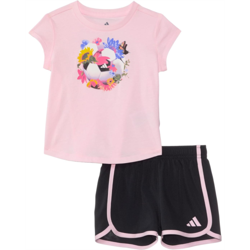 Adidas Kids Cap Sleeve Tee & Woven Short Set(Infant)
