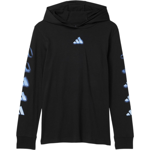 Adidas Kids Overspray Logo Hooded Tee (Big Kid)