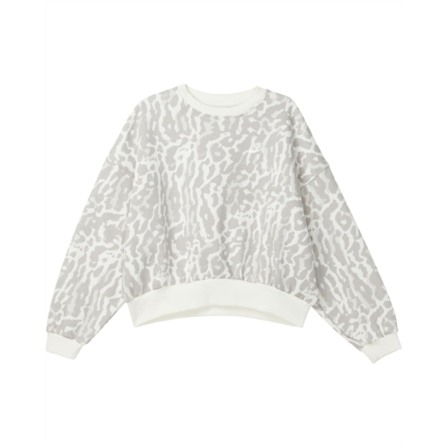 Kids Nike Kids Sportswear Club Fleece Boxy Printed Crewneck Sweatshirt (Little Kid/Big Kid)