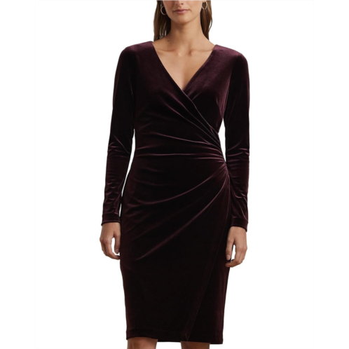 POLO RALPH LAUREN Stretch Velvet Surplice Dress