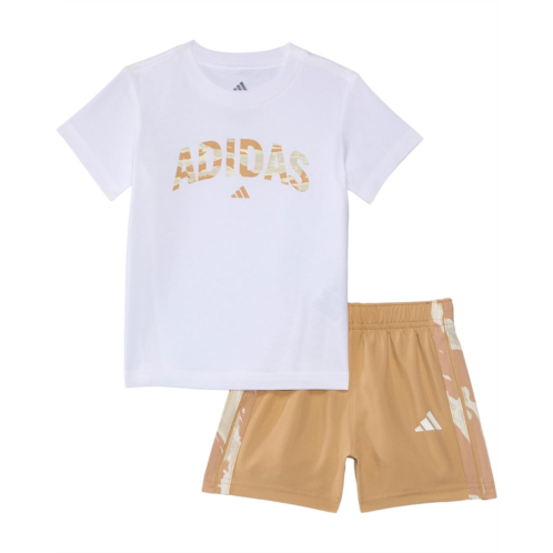 Adidas Kids Cotton Tee & Camo 3S Woven Short Set (Infant)